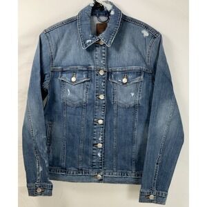 NWT Women's Joe's Jeans Frannie Button Up Blue Denim Jean Jacket Distressed - XS